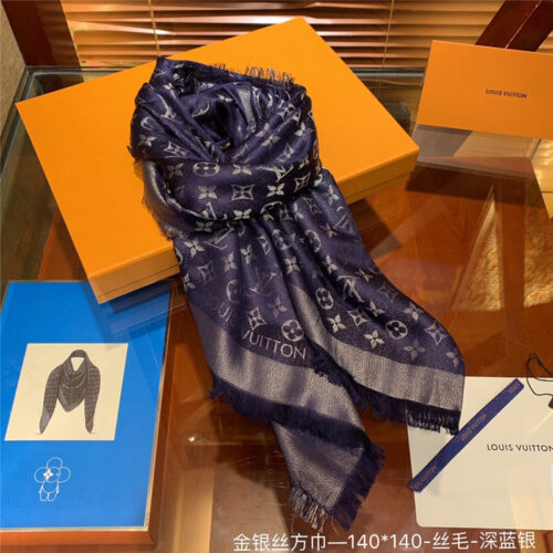 High Quality Luxury Louis Vuitton So Shine Monogram Scarf Shawl – Style 26678 product detail
