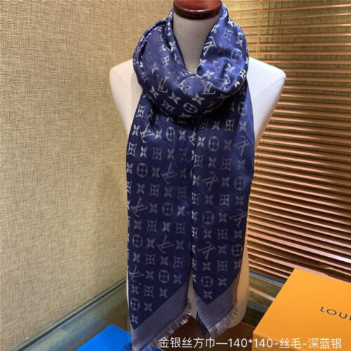 High Quality Luxury Louis Vuitton So Shine Monogram Scarf Shawl – Style 26678 alternate view