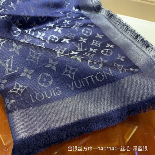 High Quality Luxury Louis Vuitton So Shine Monogram Scarf Shawl – Style 26678 product detail