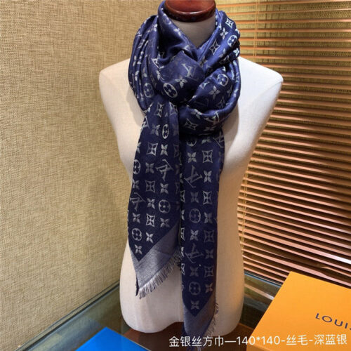 High Quality Luxury Louis Vuitton So Shine Monogram Scarf Shawl – Style 26678