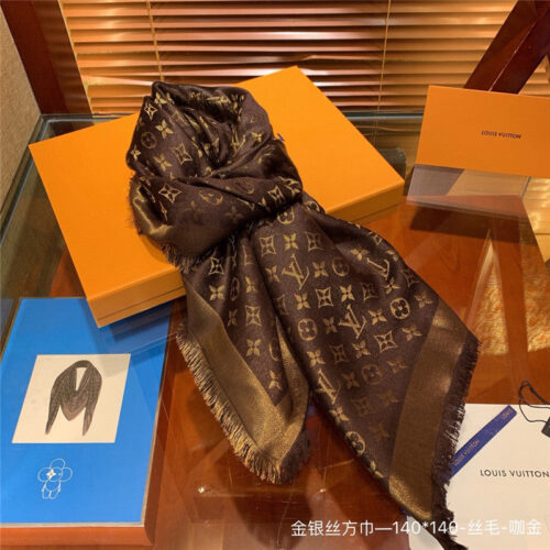 High Quality Luxury Louis Vuitton So Shine Monogram Scarf Shawl – Style 26676 product detail