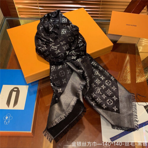 High Quality Luxury Louis Vuitton So Shine Monogram Scarf Shawl product detail