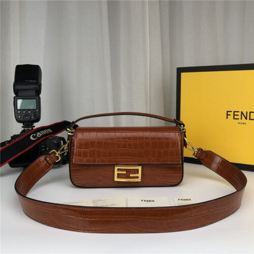 High Quality Luxury Fendi Crocodile Baguette