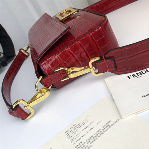 High Quality Luxury Fendi Crocodile Baguette Red product detail