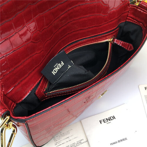High Quality Luxury Fendi Crocodile Baguette Red product detail