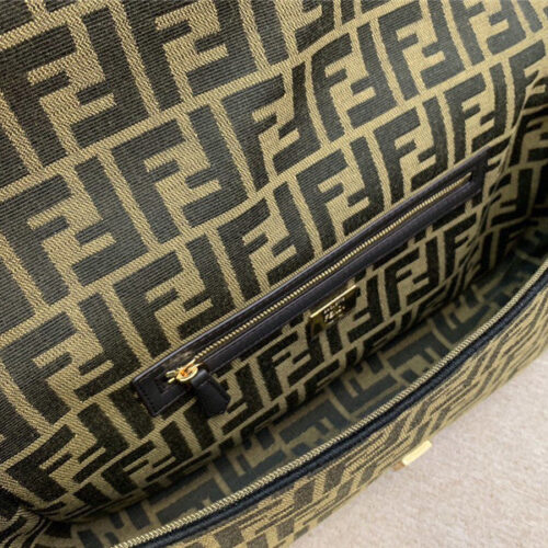 High Quality Luxury Fendi Baguette Jacquard FF Large Brown/Black Bags product detail