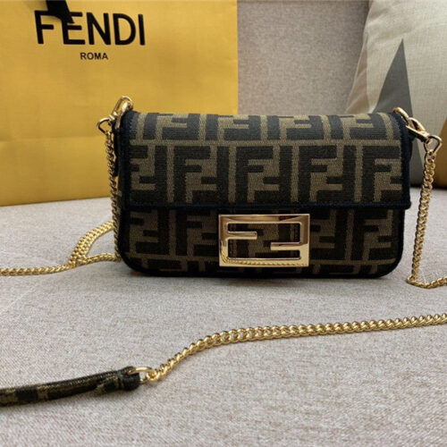 High Quality Luxury Fendi Baguette Jacquard FF Large