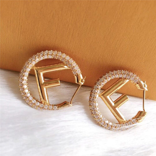 High Quality Luxury Fendi Alphabet Earrings