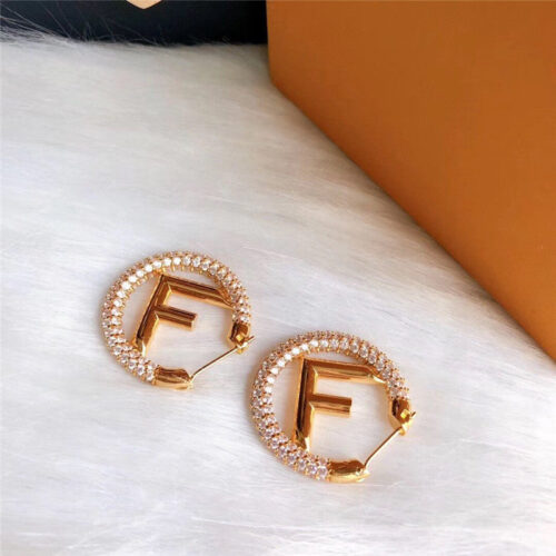High Quality Luxury Fendi Alphabet Earrings alternate view