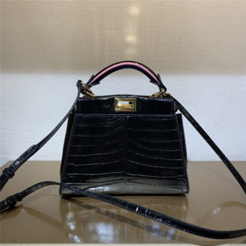 High Quality Luxury Fendi Peekaboo Mini Leather Tote alternate view