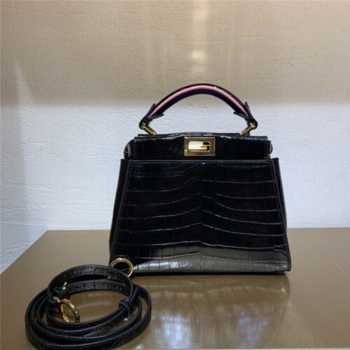 High Quality Luxury Fendi Peekaboo Mini Leather Tote