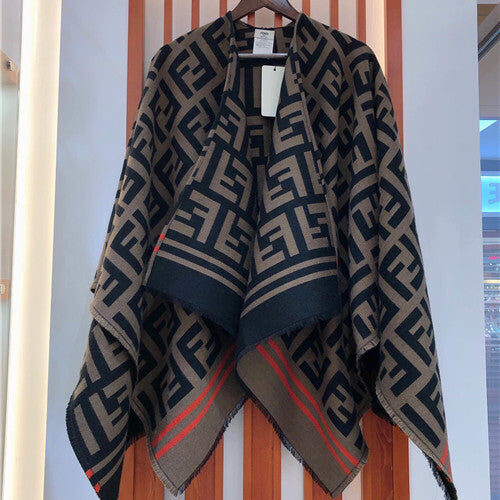 High Quality Luxury Fendi FF Poncho In Multicolour