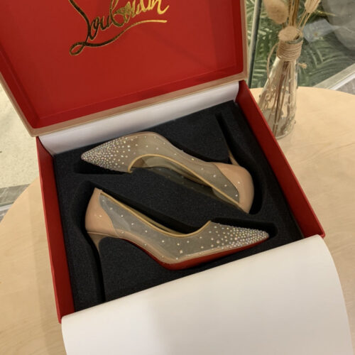 High Quality Luxury Christian Louboutin Rhinestone Mesh Pumps – Style 58068 product detail