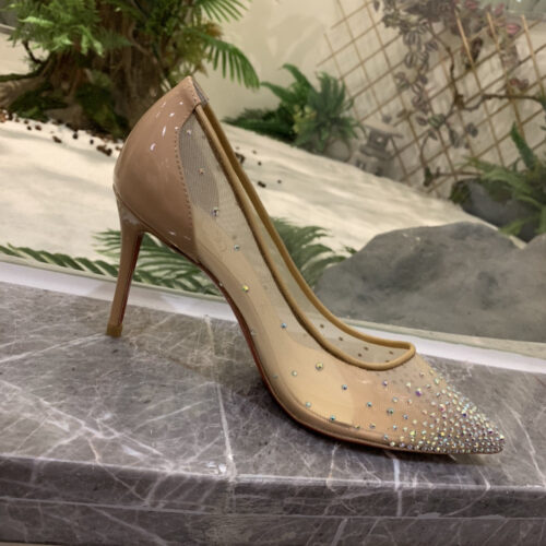 High Quality Luxury Christian Louboutin Rhinestone Mesh Pumps – Style 58068 alternate view