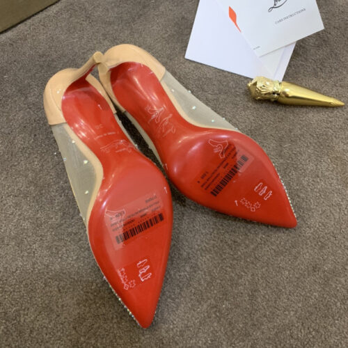 High Quality Luxury Christian Louboutin Rhinestone Mesh Pumps – Style 58068 product detail