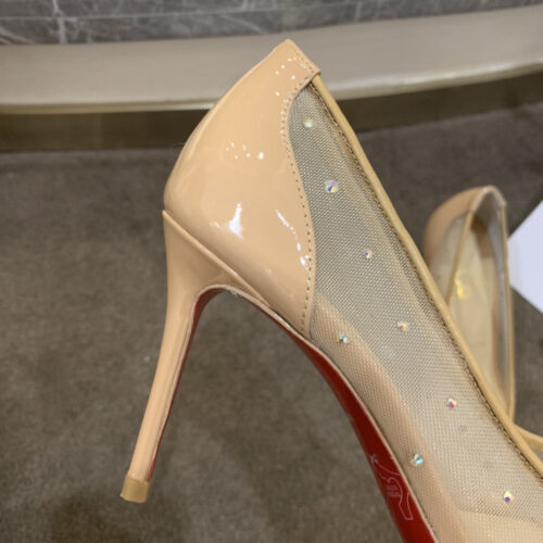 High Quality Luxury Christian Louboutin Rhinestone Mesh Pumps – Style 58068 product detail