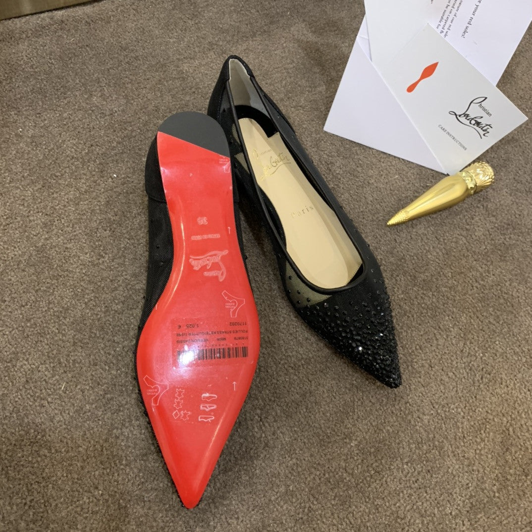 High Quality Luxury Christian Louboutin Rhinestone Mesh Pumps – Style 46196 product detail