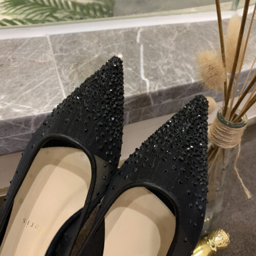 High Quality Luxury Christian Louboutin Rhinestone Mesh Pumps – Style 46196 product detail