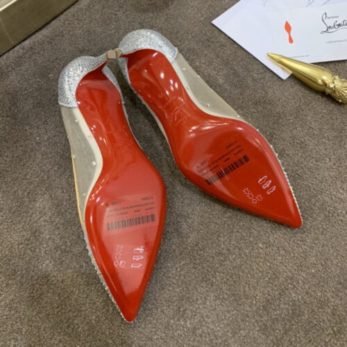 High Quality Luxury Christian Louboutin Rhinestone Mesh Pumps – Style 87444 product detail