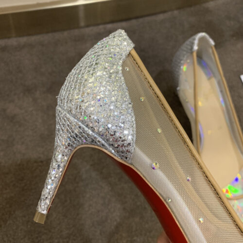 High Quality Luxury Christian Louboutin Rhinestone Mesh Pumps – Style 87444 product detail