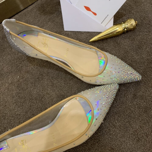 High Quality Luxury Christian Louboutin Rhinestone Mesh Pumps – Style 87444 alternate view