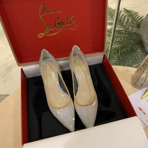 High Quality Luxury Christian Louboutin Rhinestone Mesh Pumps – Style 87444 product detail