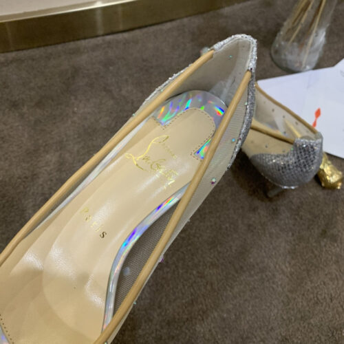 High Quality Luxury Christian Louboutin Rhinestone Mesh Pumps – Style 87444 product detail