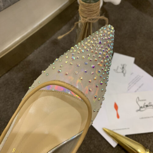 High Quality Luxury Christian Louboutin Rhinestone Mesh Pumps – Style 87444 product detail
