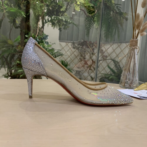 High Quality Luxury Christian Louboutin Rhinestone Mesh Pumps – Style 87444 product detail