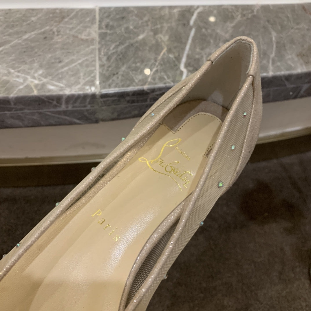 High Quality Luxury Christian Louboutin Rhinestone Mesh Pumps product detail