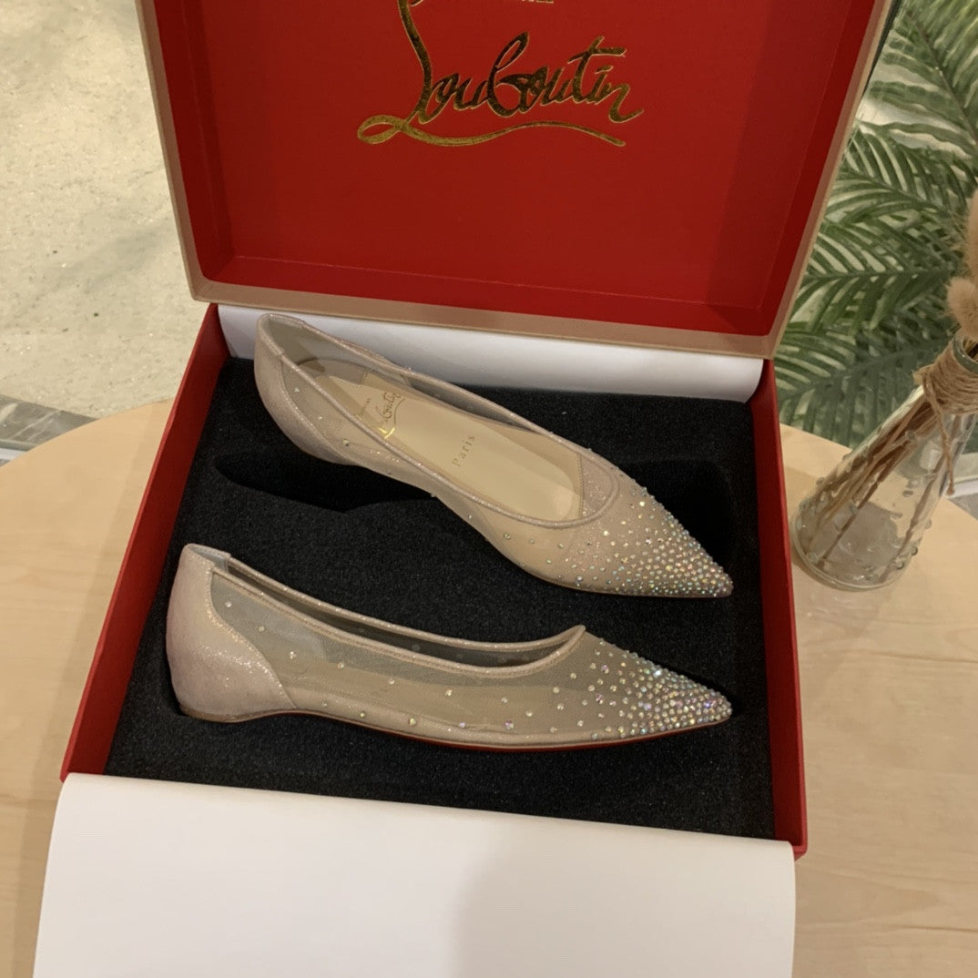 High Quality Luxury Christian Louboutin Rhinestone Mesh Pumps product detail