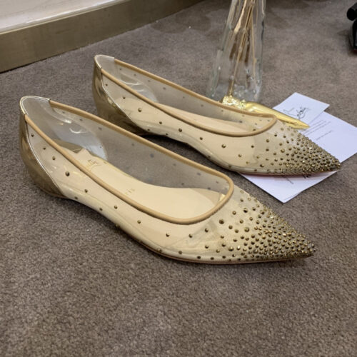 High Quality Luxury Christian Louboutin Rhinestone Mesh Pumps – Style 84052