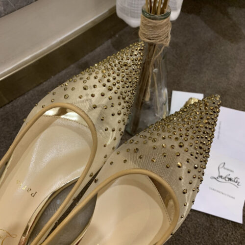 High Quality Luxury Christian Louboutin Rhinestone Mesh Pumps – Style 84052 product detail