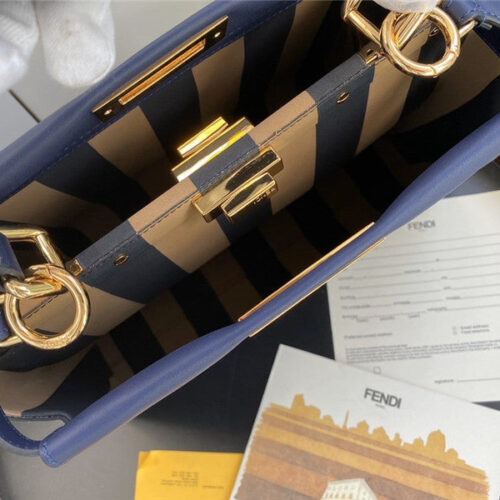 High Quality Luxury Fendi Peekaboo Bag Medium Blue product detail