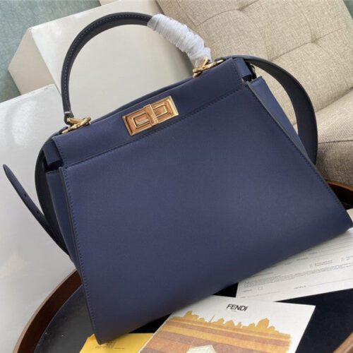 High Quality Luxury Fendi Peekaboo Bag Medium Blue alternate view