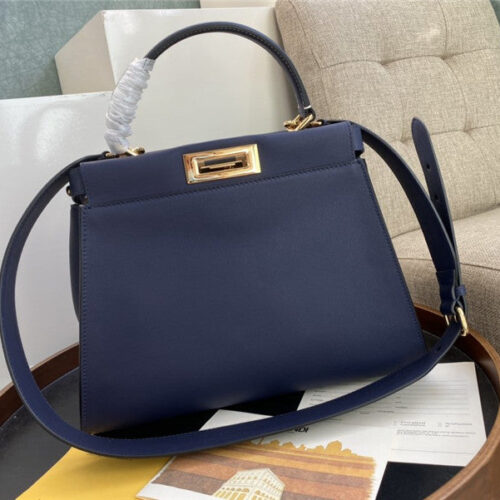 High Quality Luxury Fendi Peekaboo Bag Medium Blue