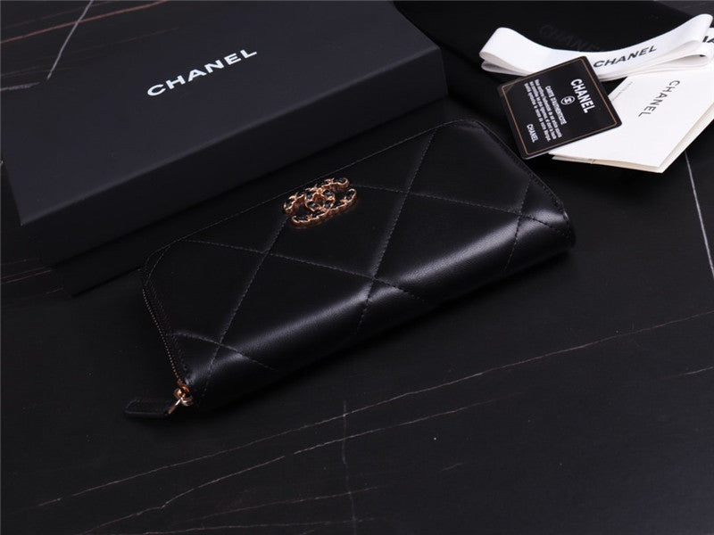 High Quality Luxury Chanel 19 Long Zip Wallet – Style 46820 product detail