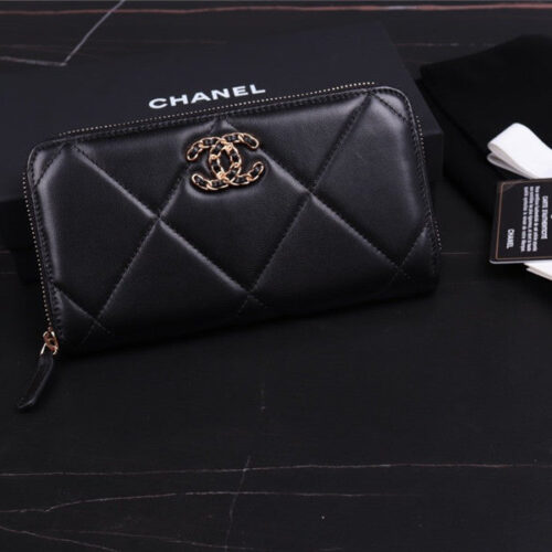 High Quality Luxury Chanel 19 Long Zip Wallet