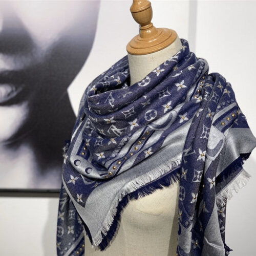 High Quality Luxury Scarf LV Denim Blue product detail