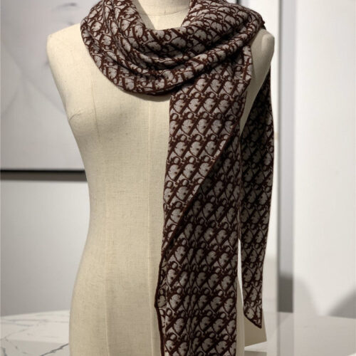 High Quality Luxury Dior Cashmere Shawl Red Wine