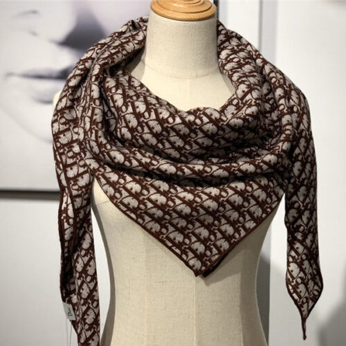 High Quality Luxury Dior Cashmere Shawl Red Wine alternate view