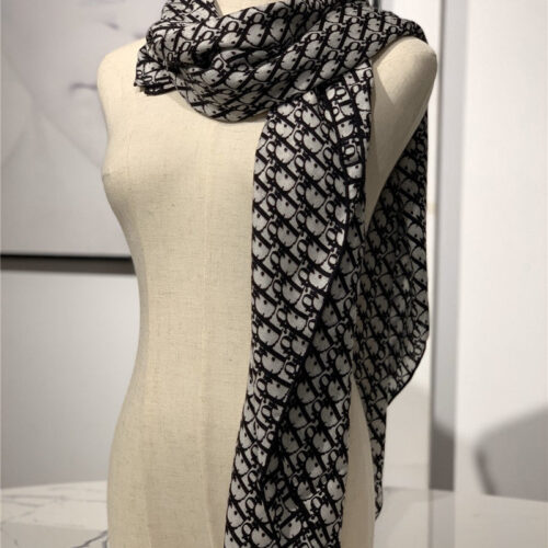 High Quality Luxury Dior Cashmere Shawl Black
