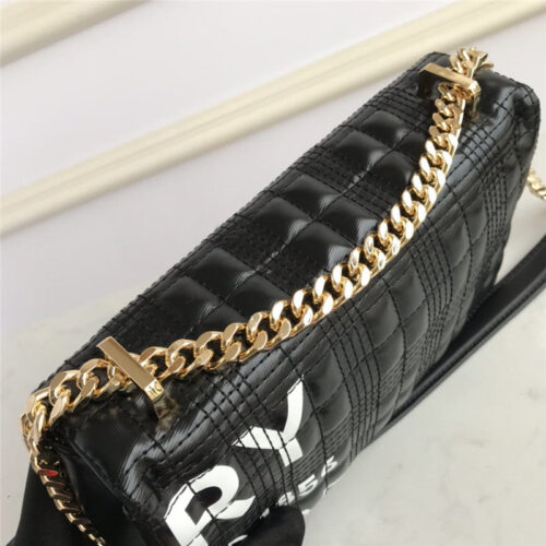 High Quality Luxury Burberry Small Horseferry Print Quilted Lola Bag In Black product detail