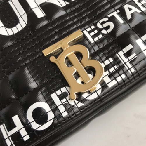 High Quality Luxury Burberry Small Horseferry Print Quilted Lola Bag In Black product detail