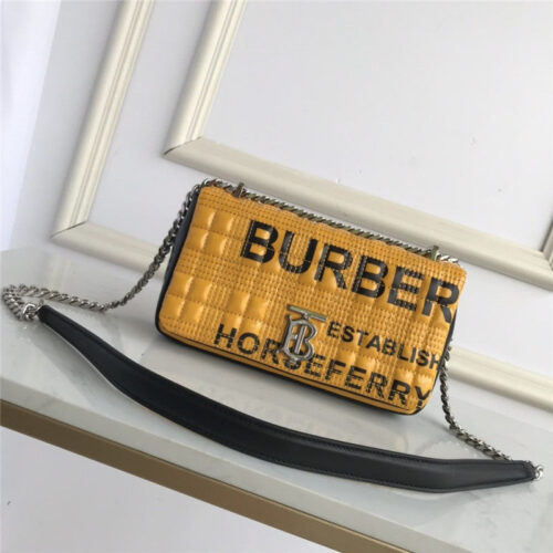 High Quality Luxury Burberry Small Horseferry Print Quilted Lola Bag In Yellow
