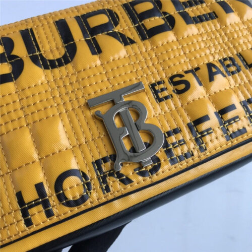 High Quality Luxury Burberry Small Horseferry Print Quilted Lola Bag In Yellow product detail