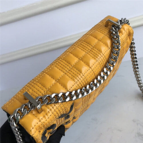High Quality Luxury Burberry Small Horseferry Print Quilted Lola Bag In Yellow product detail
