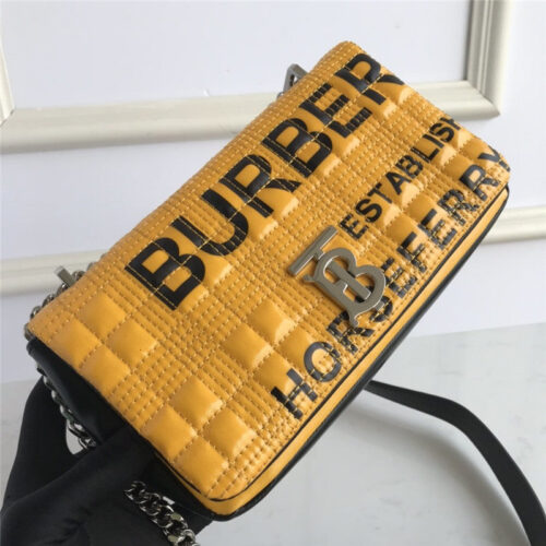 High Quality Luxury Burberry Small Horseferry Print Quilted Lola Bag In Yellow product detail