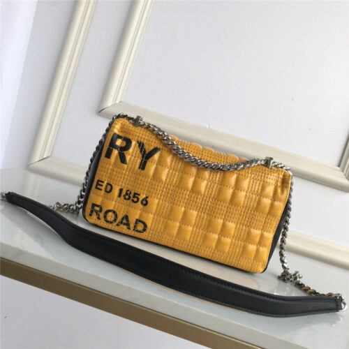 High Quality Luxury Burberry Small Horseferry Print Quilted Lola Bag In Yellow alternate view