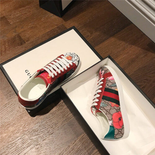 High Quality Luxury Guuci Printed Leather Sneakers alternate view